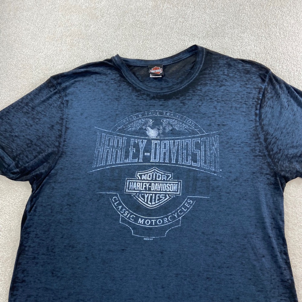Harley Davidson T-Shirt Mens 3XL Black Zion Utah Burnout Graphic Tee